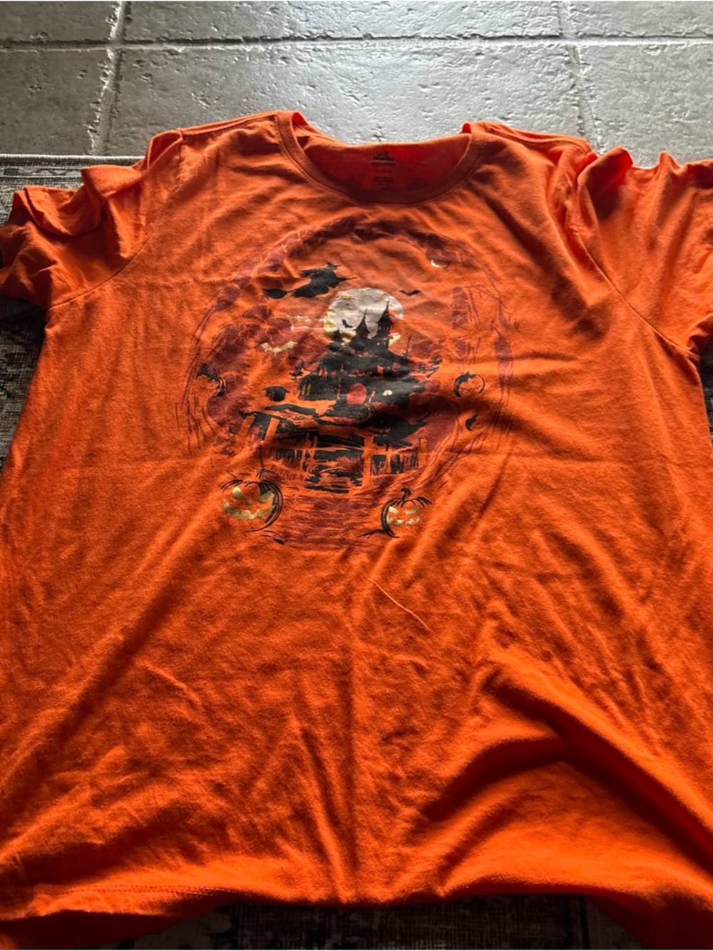 Women's Short Sleeve Halloween Graphic Tee in Orange